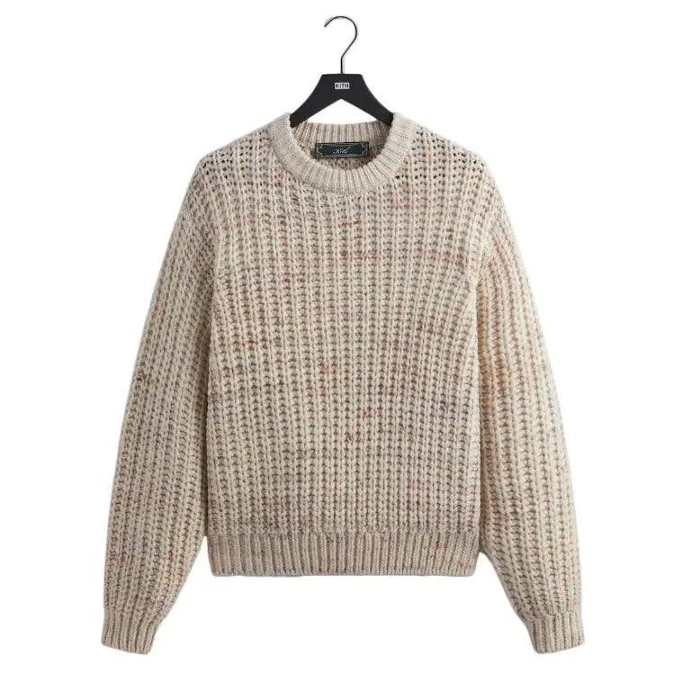 Pull en maille de coton beige (L) - JIRISU