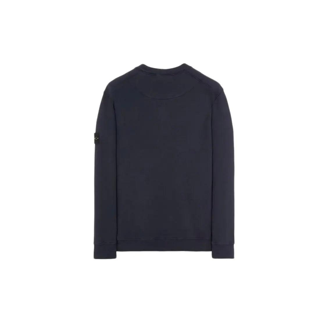 Crewneck Sweater 63020 en Coton brossé bleu marine - JIRISU