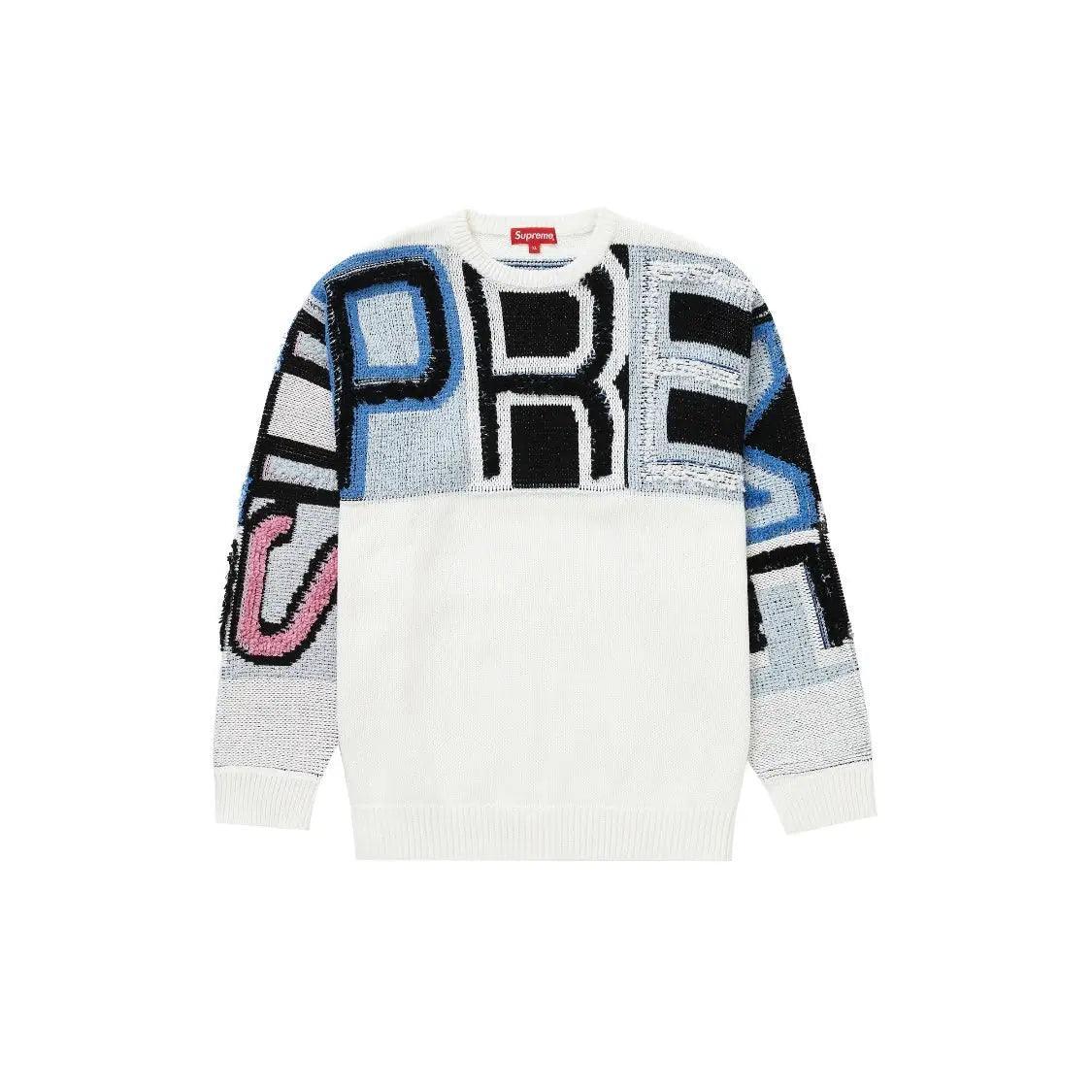 Pull Sweater Chenille Logo coloris blanc - JIRISU