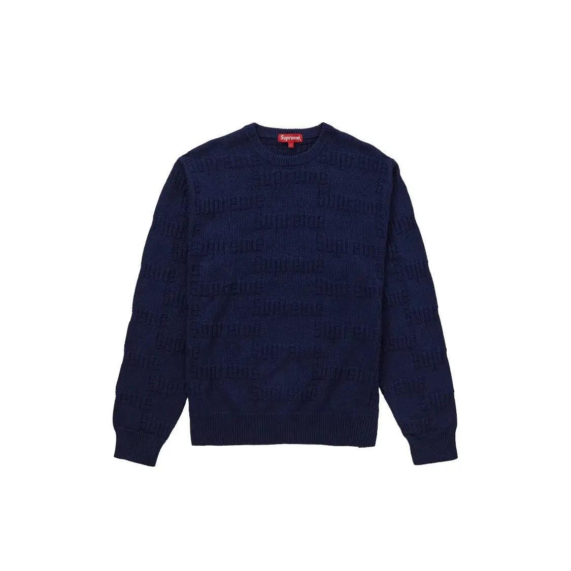 Pull Raised Logo Sweater coloris bleu navy - JIRISU