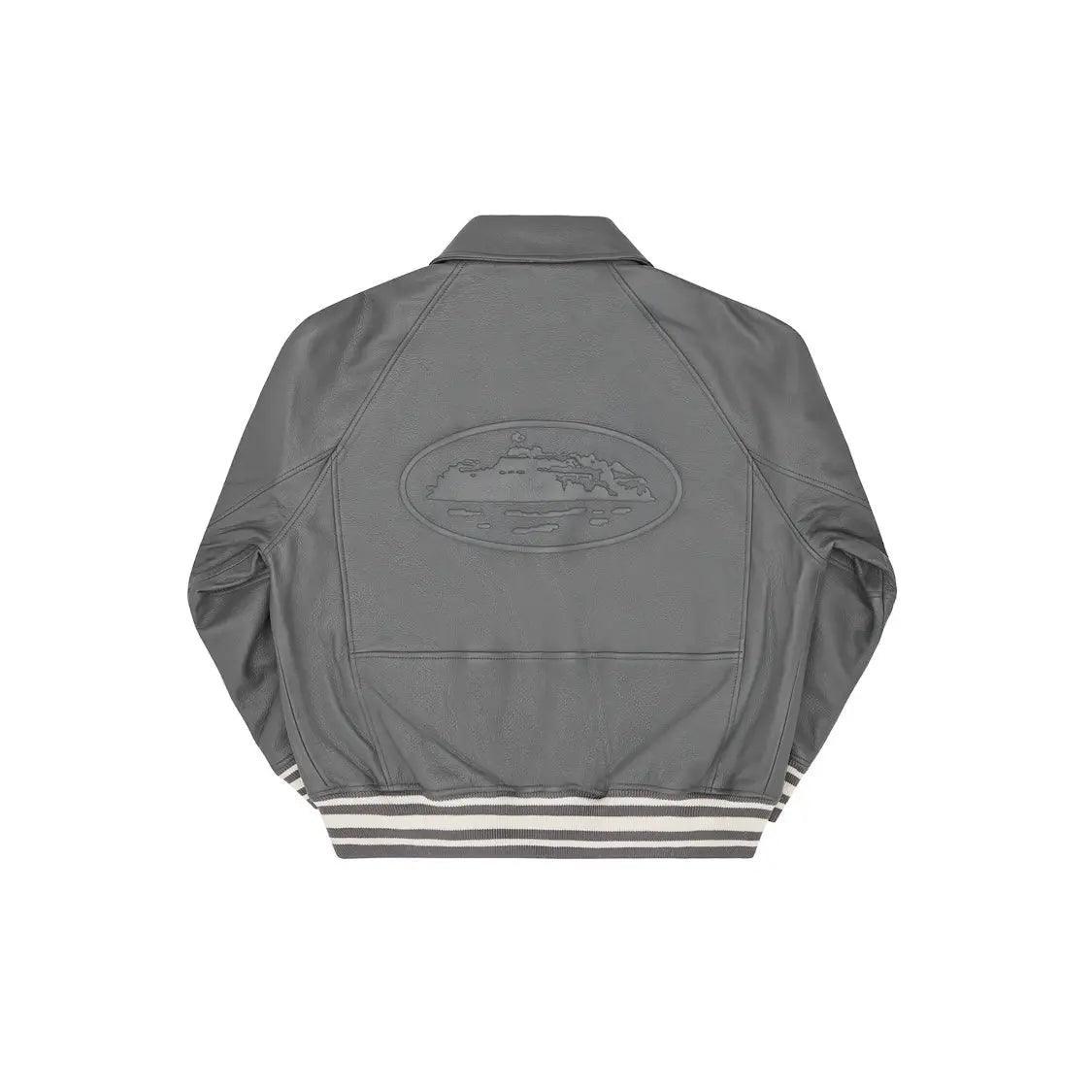 Veste en cuir “Da Skydive” Jacket coloris gris - JIRISU