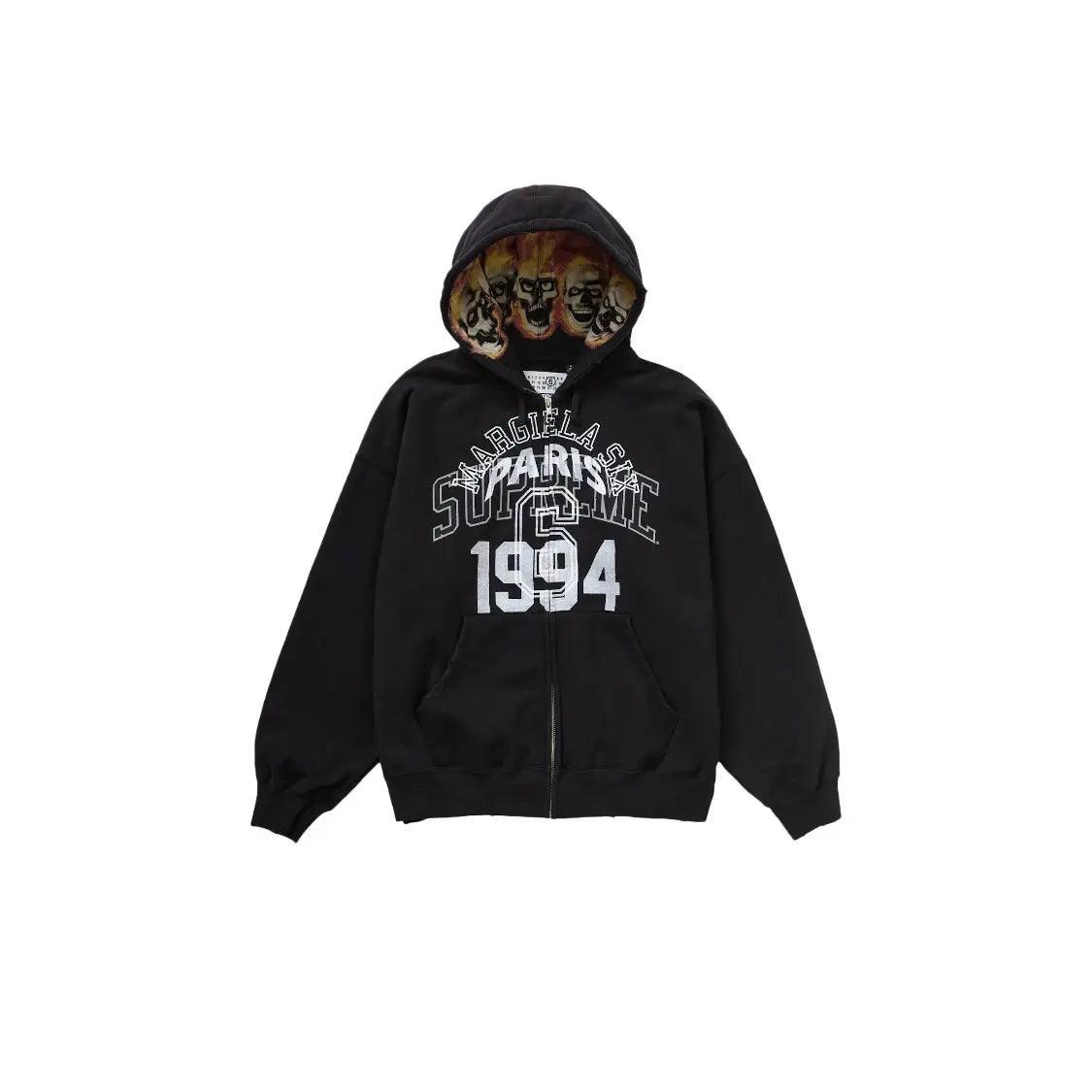 Veste Zip Up MM6 Hooded Sweatshirt coloris noir - JIRISU