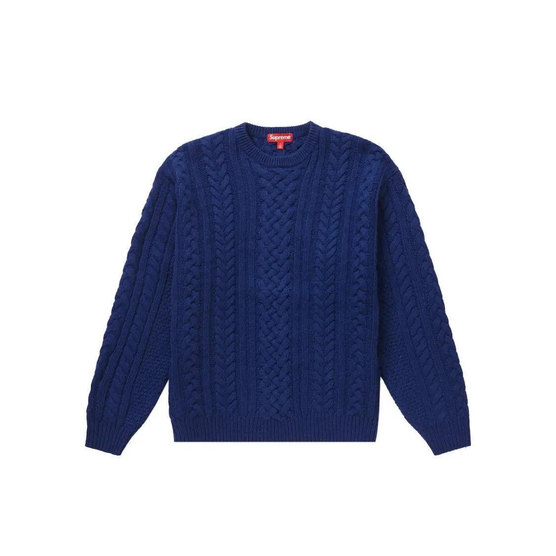 Pull Appliqué Câble Knit sweater Marine - JIRISU