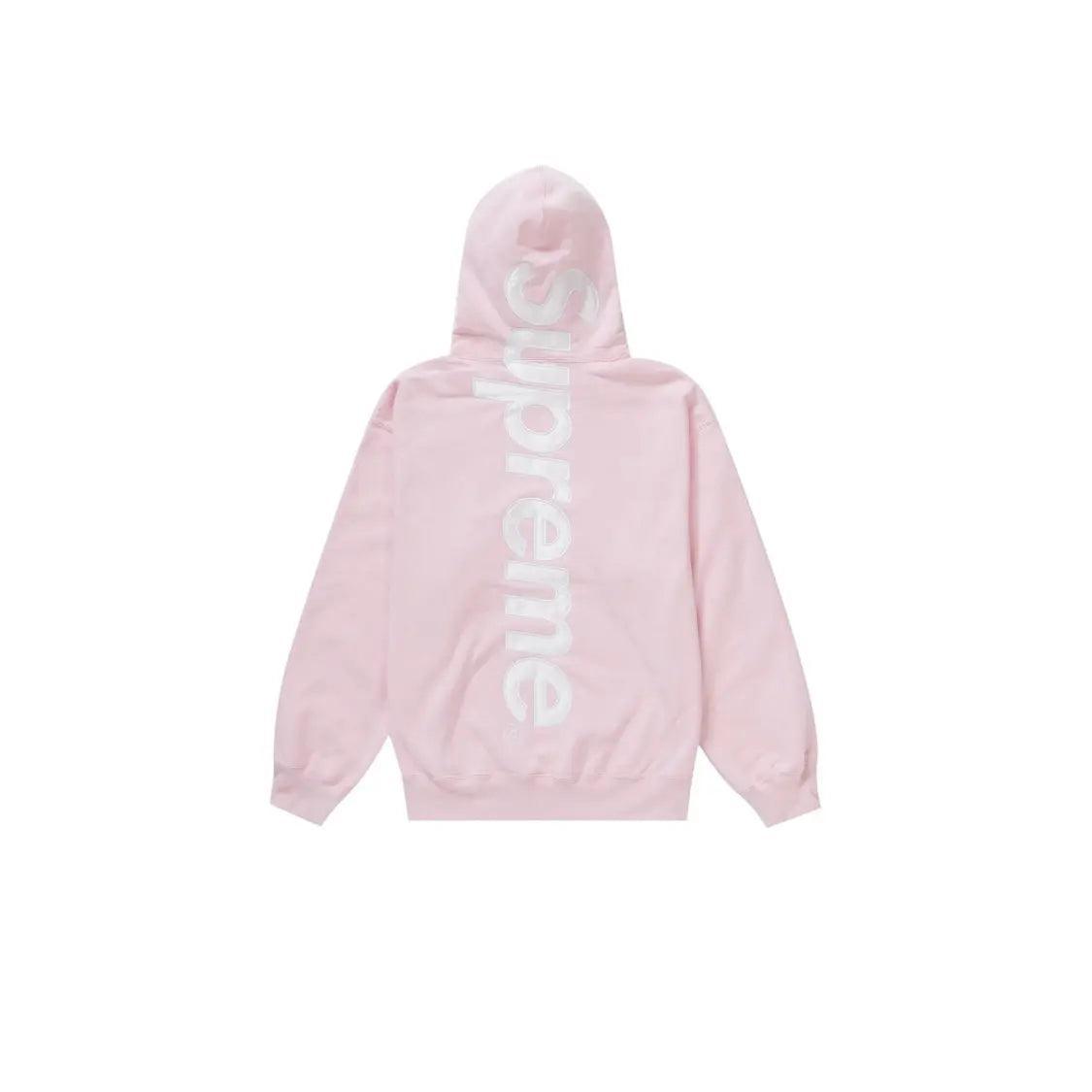 Sweat à capuche oversize satin FW23 rose clair (S) - JIRISU