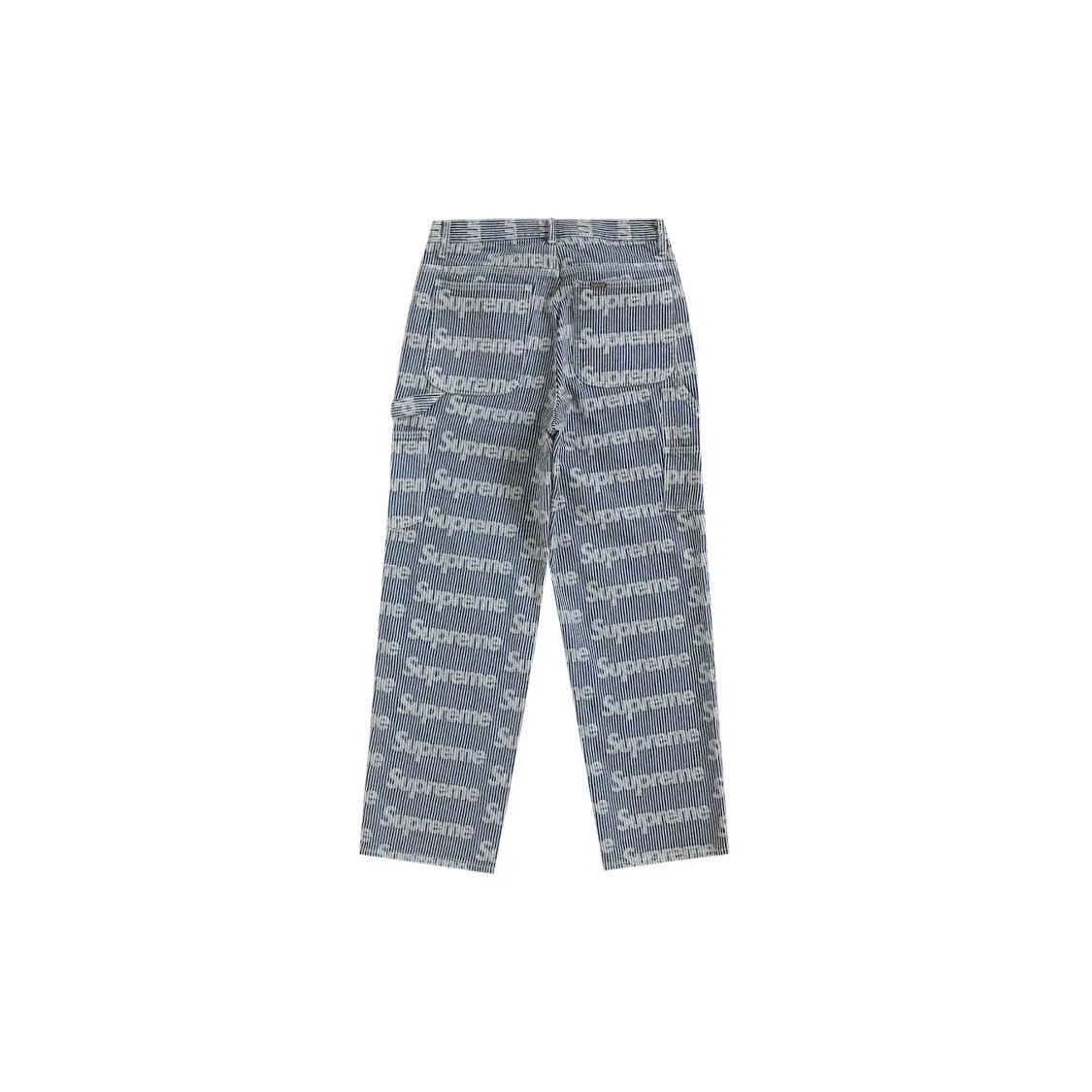 Pantalon en Denim Painter Pant à motifs stripe coloris bleu - JIRISU